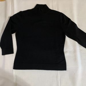 Black LongSleeve Silk Blend T-neck Sweater - NWT
